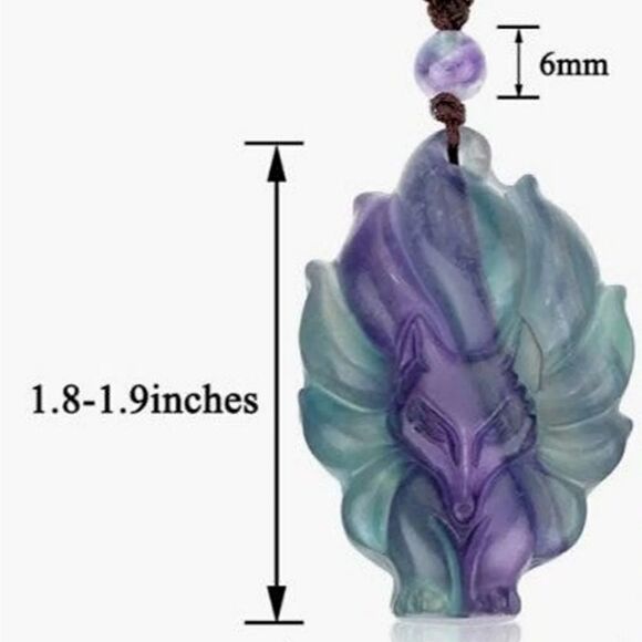 LUCK&BEAUTY ATTRACTION Natural FOX fluorite necklace - Picture 2 of 3